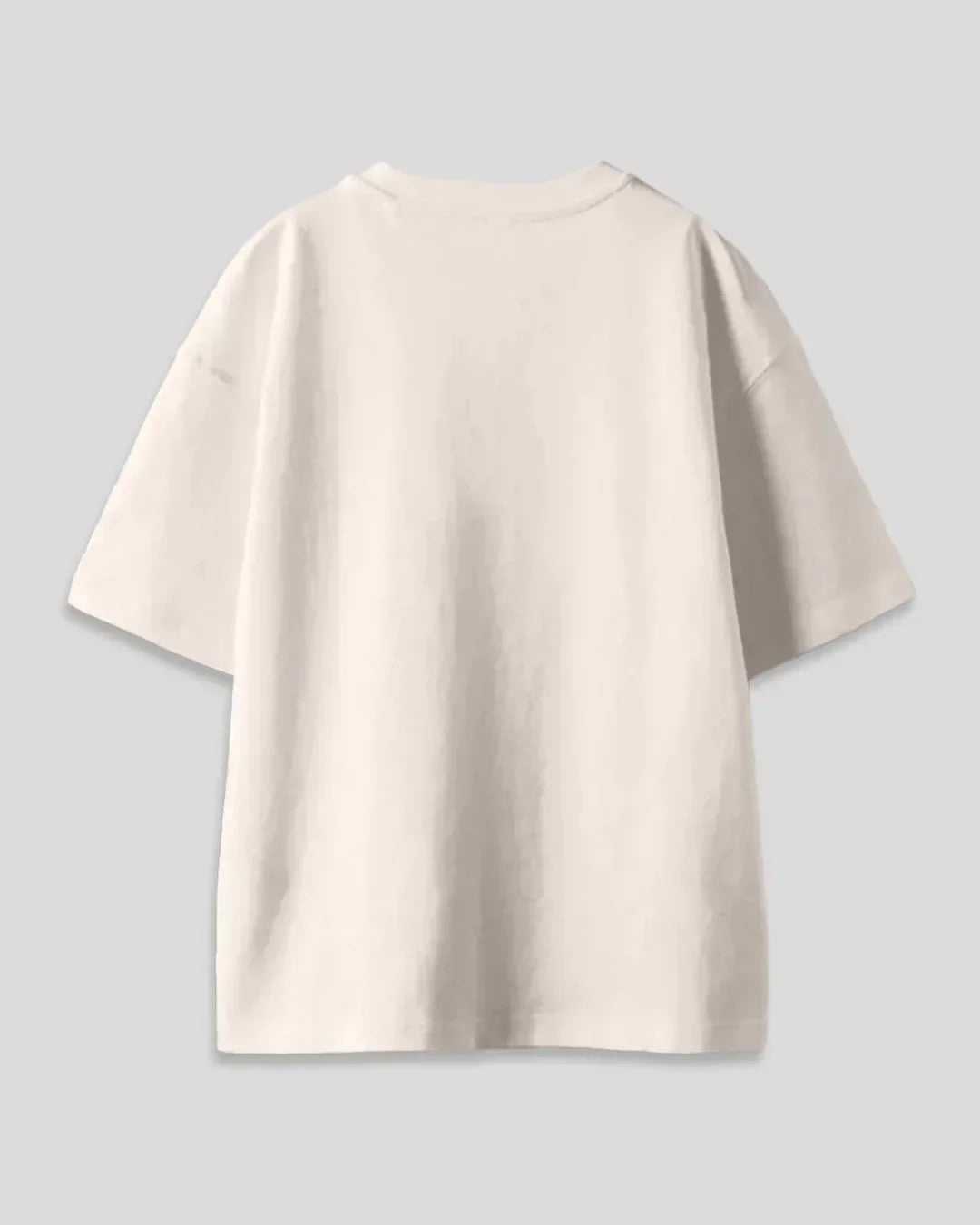 Cycling Oversized T-Shirt – cream, oversized OS Pocket tee, plain finish, 100% Pure fabric, shown in flat lay
