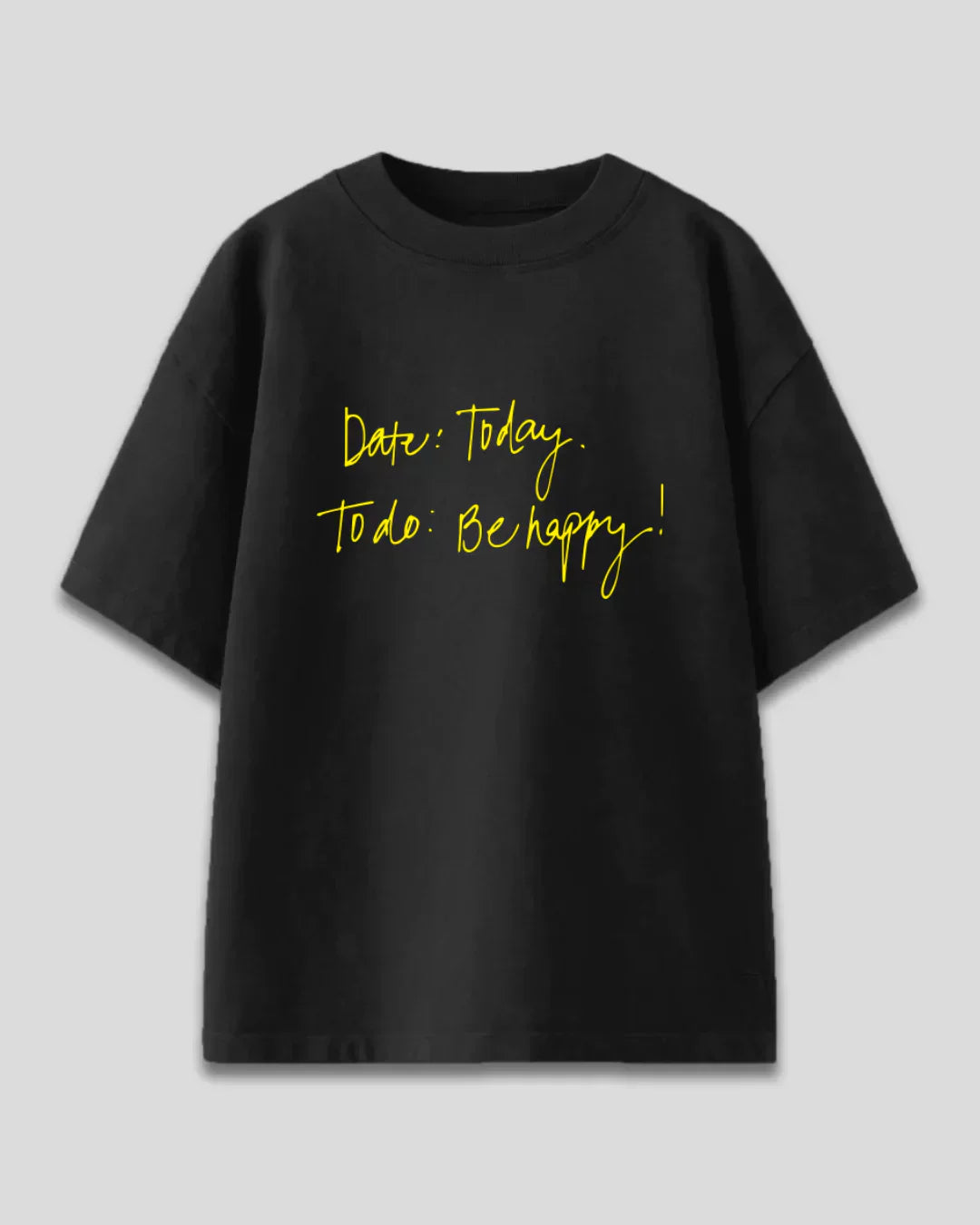 Date Today Women's Oversized Black T Shirt | Dky