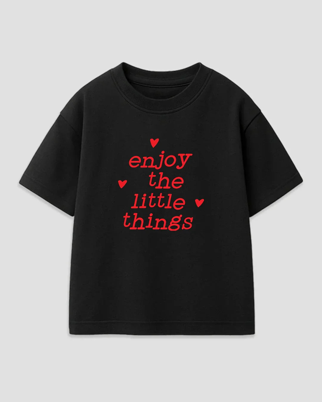 Enjoy The Little Things Black Boxy T-Shirt