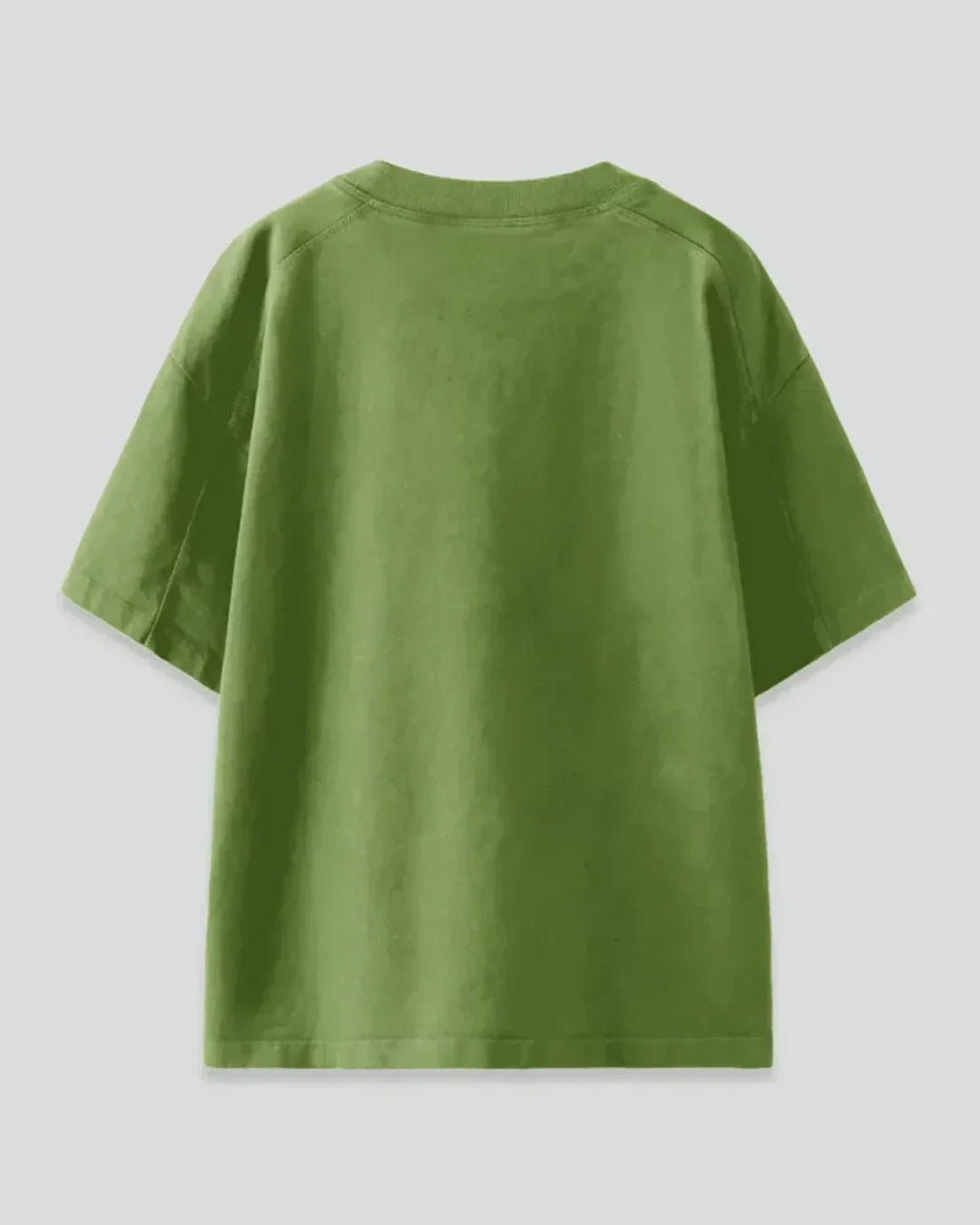 Fake it-Make it Oversized T-Shirt in green, plain back view, 100% pure fabric, DKY OS Minimal