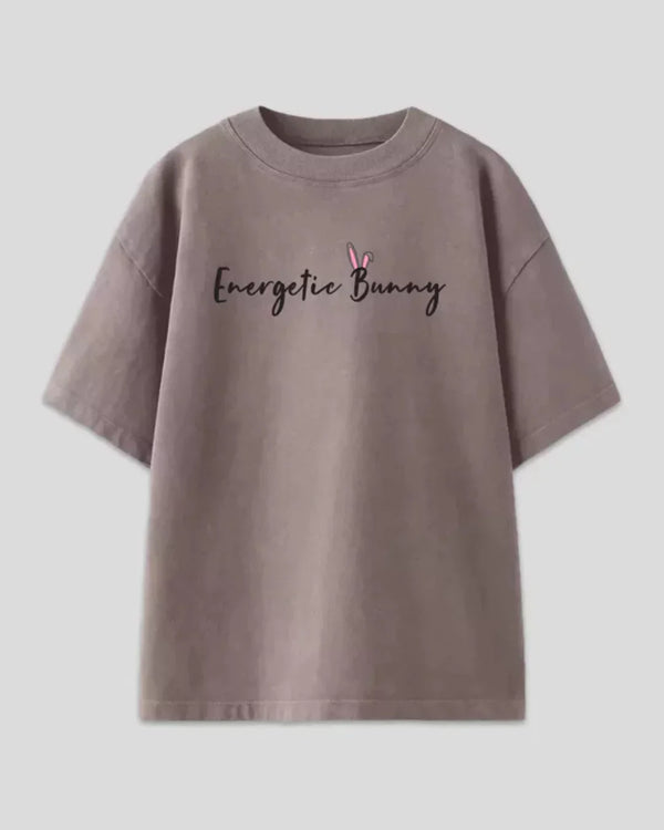 Energetic Bunny Oversized T-Shirt - Shop Printed T shirt for Women Online In India | LoveDky
