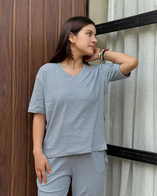 Royal Blue Ribbed Co-Ord Set