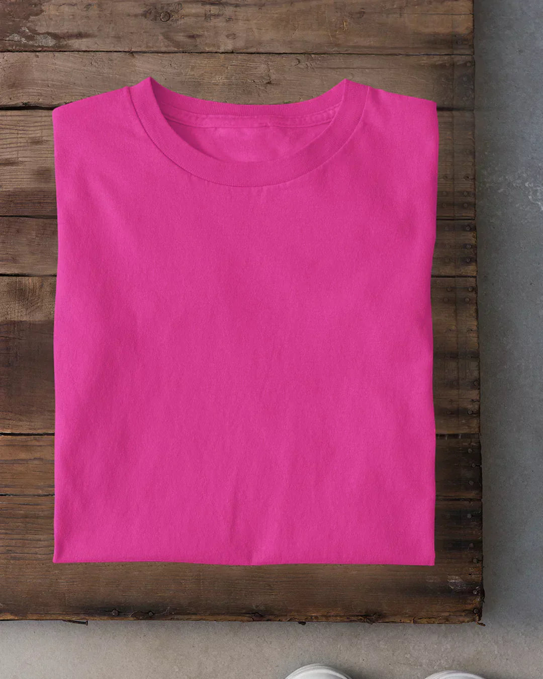 Hot Pink Plain T-Shirt - Shop Printed T shirt for Women Online In India | LoveDky