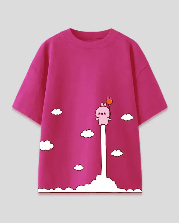 Hot Pink Whopee Oversized T-Shirt Women Online In India | Dky
