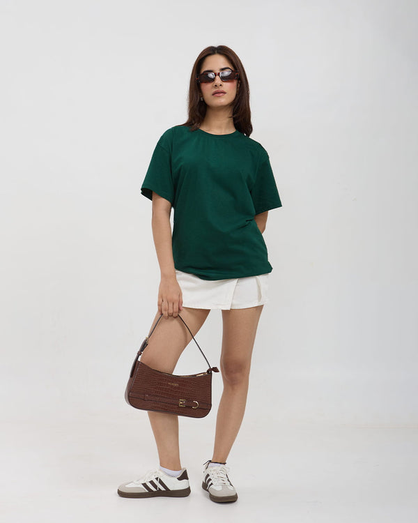 Jade Plain Oversized T-Shirt for Women Online In India | Dky