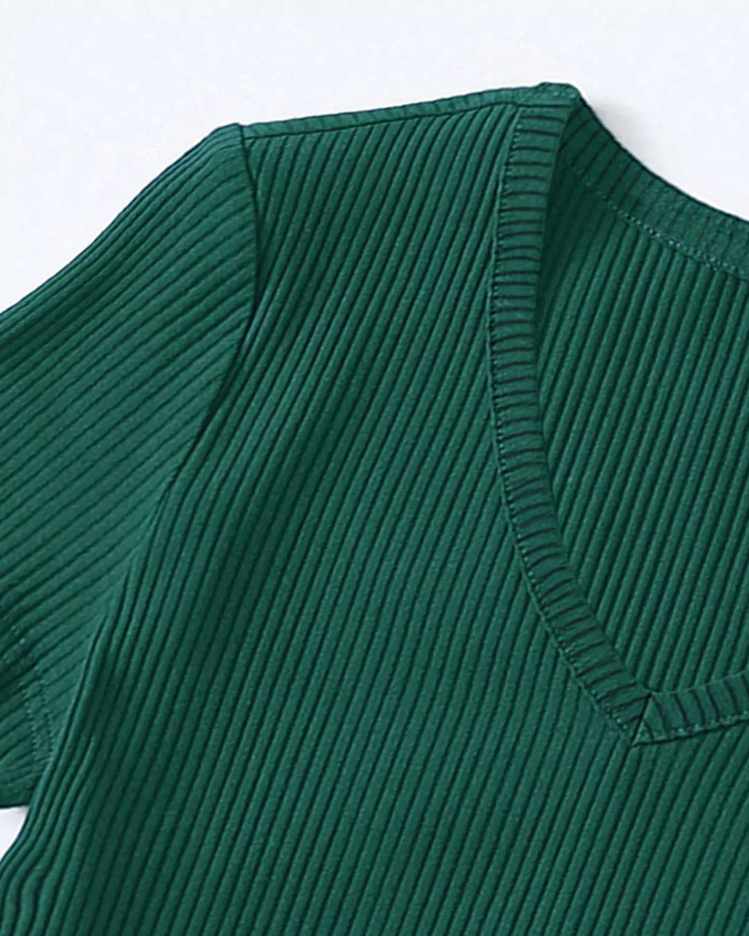 Jade V-Neck Ribbed Top
