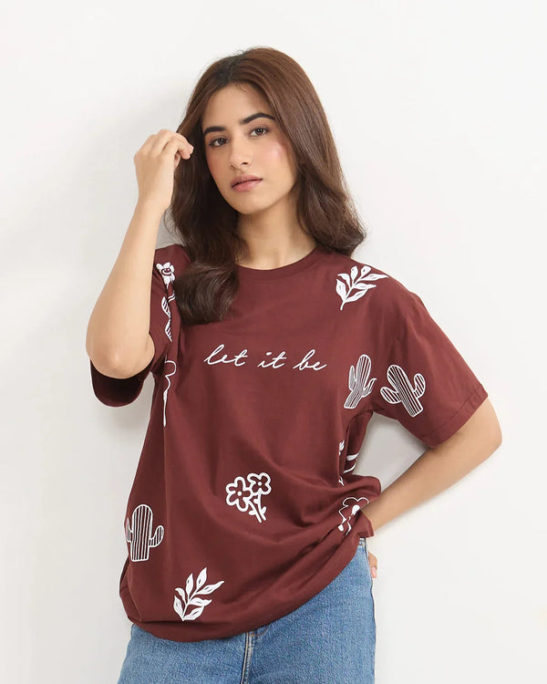 Let It Be Oversized T-Shirt for Women Online In India | Dky