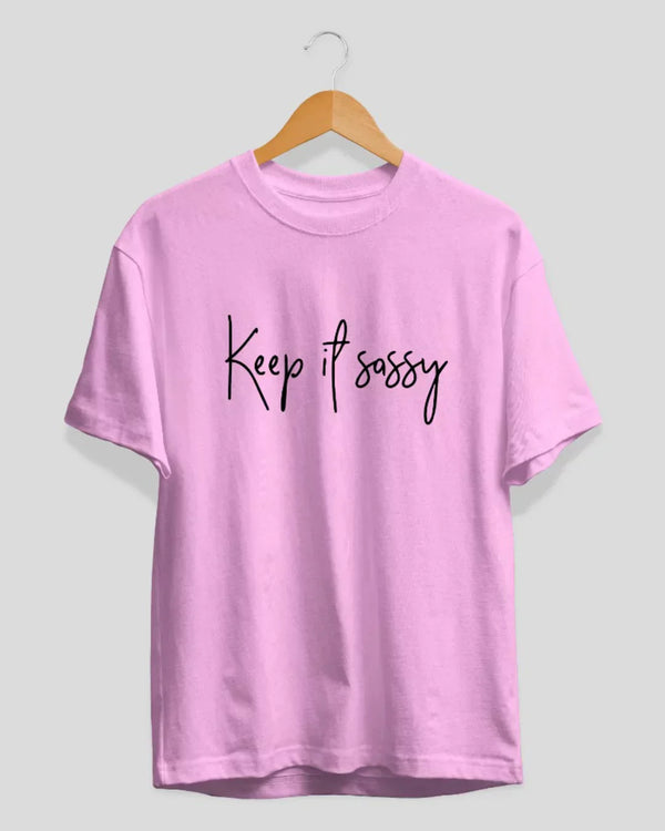 Lilac Keep It Sassy T-Shirt for Women Online In India | Dky