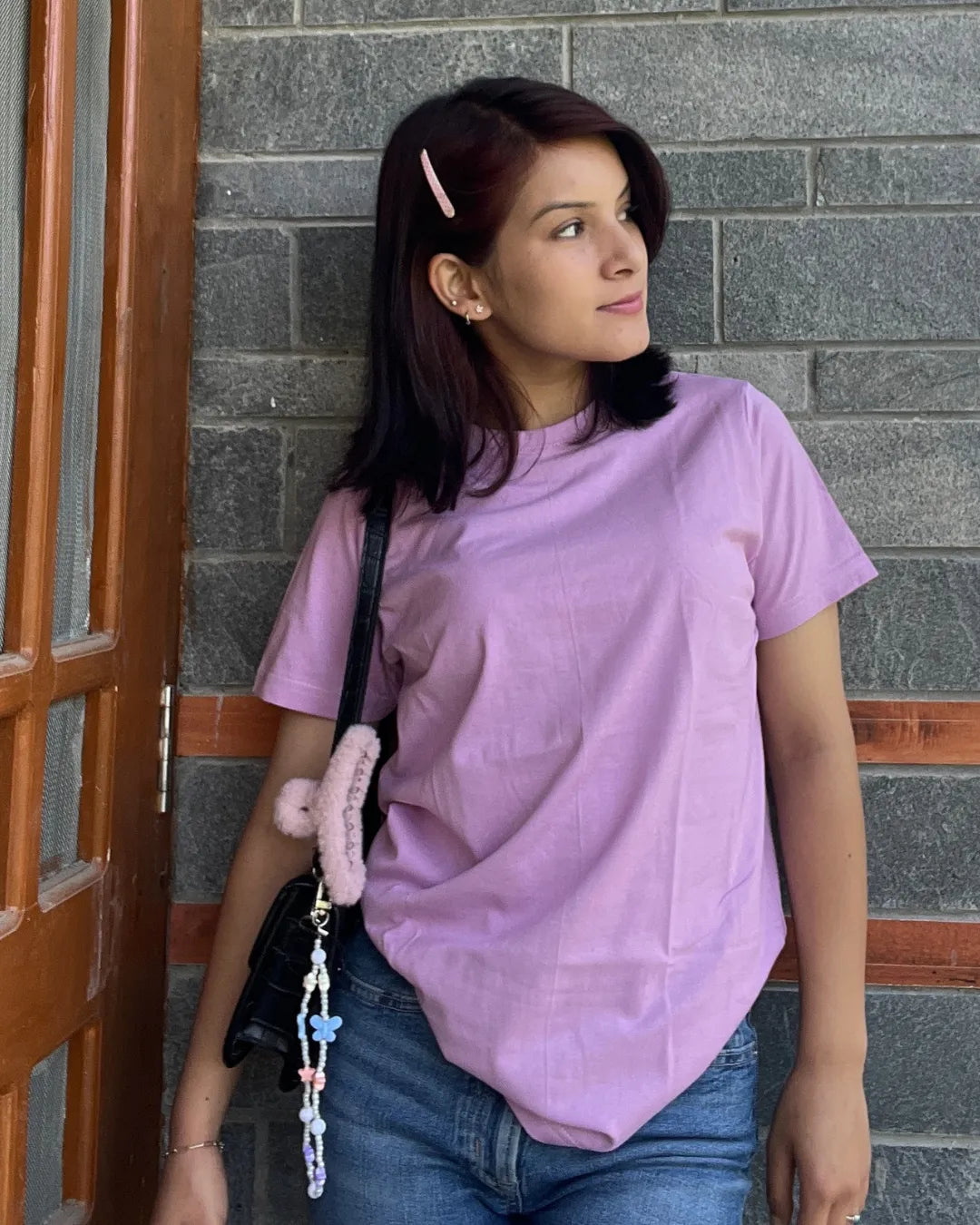 Lilac Plain T-Shirt - Shop Printed T shirt for Women Online In India | LoveDky