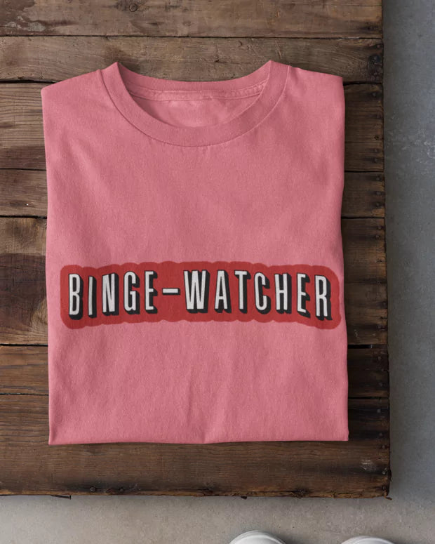 Salmon Pink Binge-Watcher T-Shirt