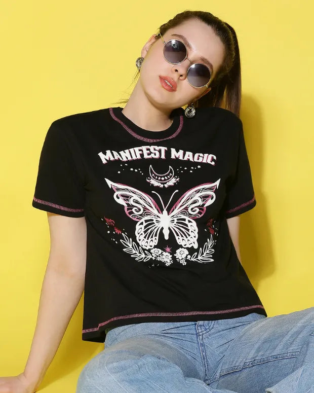 Manifest Magic T-Shirt - Shop Printed T shirt for Women Online In India | LoveDky