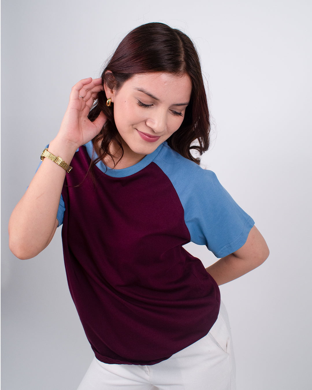 Maroon Raglan Plain T-Shirt
