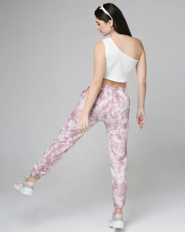 Maroon Tie Dye Joggers - Shop Printed T shirt for Women Online In India | LoveDky