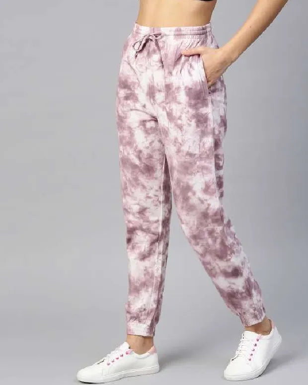 Maroon Tie Dye Joggers - Shop Printed T shirt for Women Online In India | LoveDky