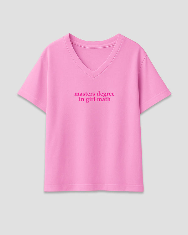 Girl Math V-Neck Oversize T-Shirt