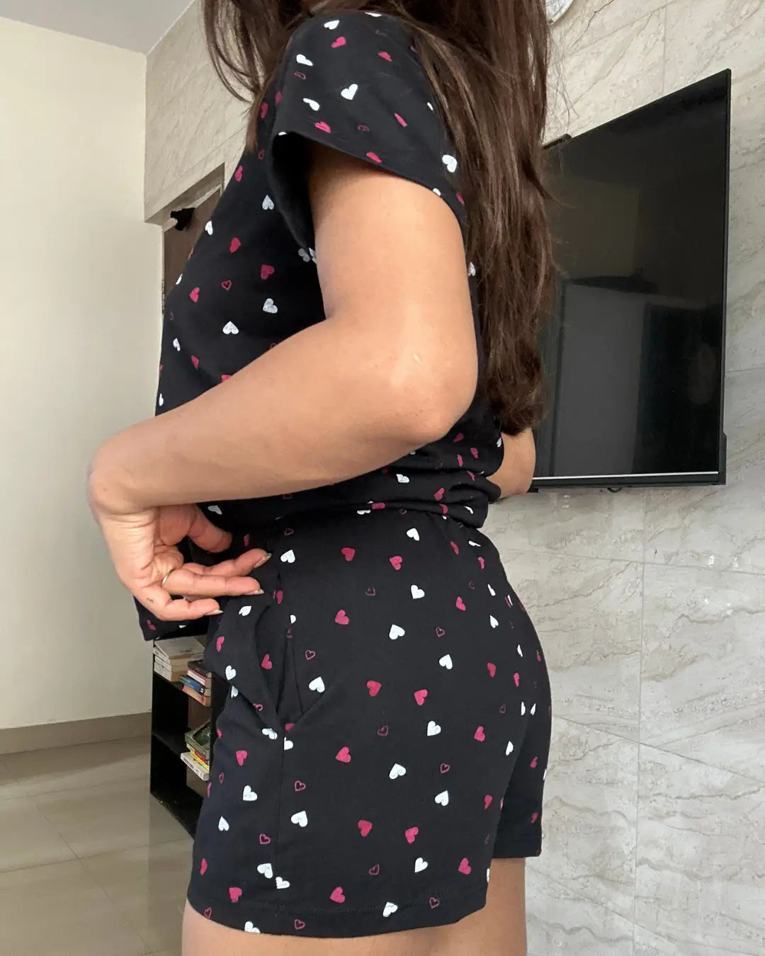 Heart Cotton Shorts Set