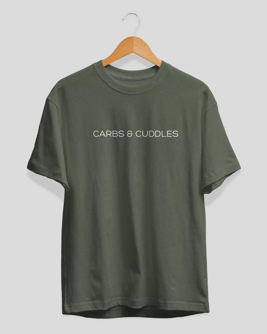 Olive Green Carbs & Cuddles T-Shirt