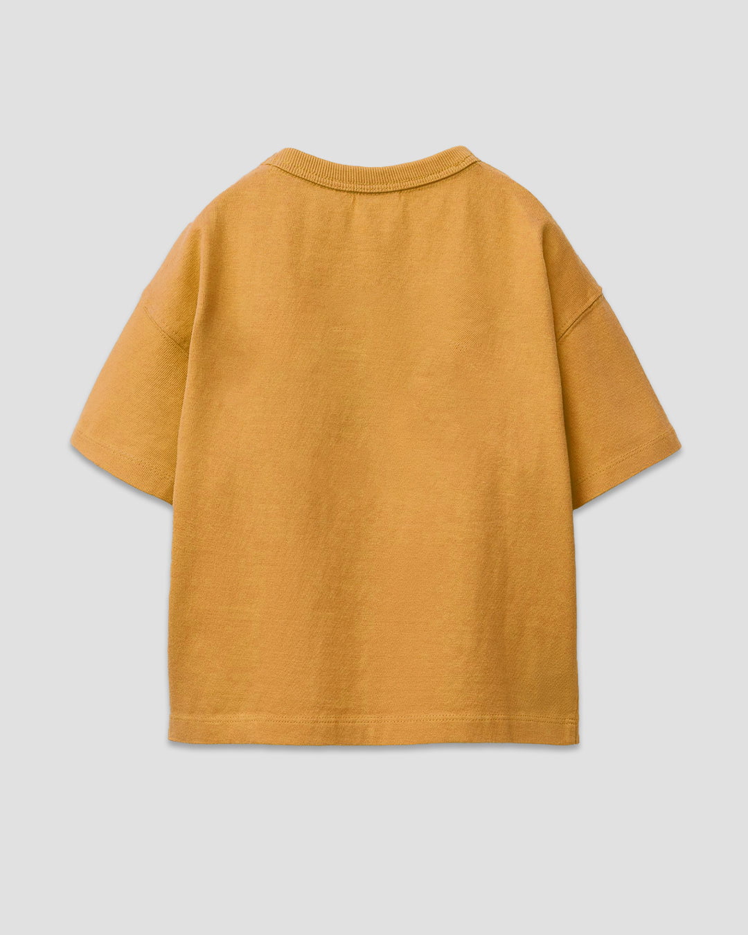 Mustard Plain Boxy Oversize T Shirt – mustard color, boxy oversized fit, laid flat