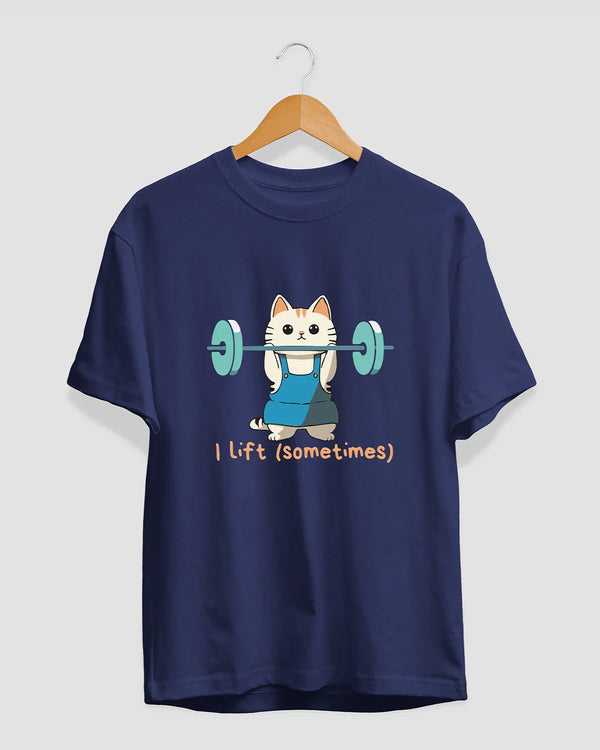 Navy Blue Lift Sometimes T-Shirt for Women Online In India | Dky