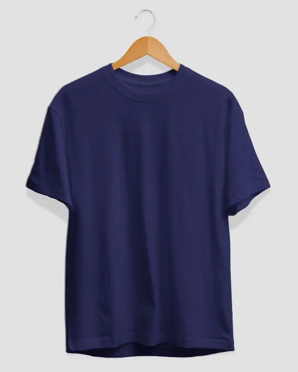 Navy Blue Plain T-Shirt - Shop Printed T shirt for Women Online In India | LoveDky