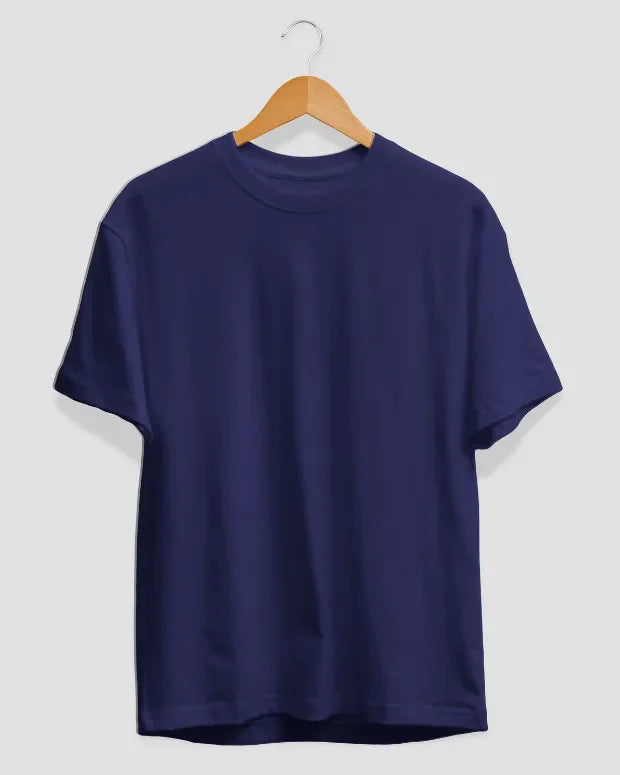 Navy Blue Plain T-Shirt - Shop Printed T shirt for Women Online In India | LoveDky