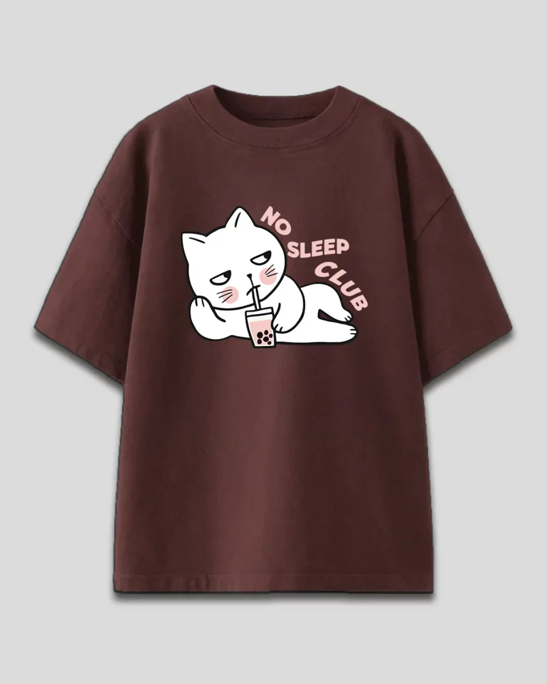 Brown No Sleep No Club Women's Oversized T Shirt | Dky