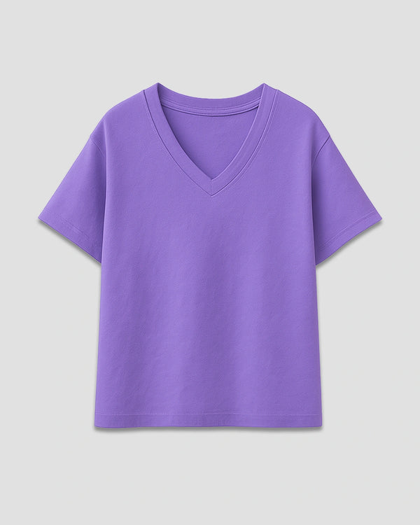 Nova Plain V-Neck Oversized T-Shirt