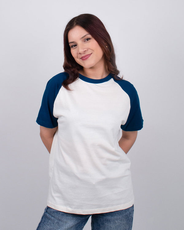 Off White Plain Raglan T-Shirt