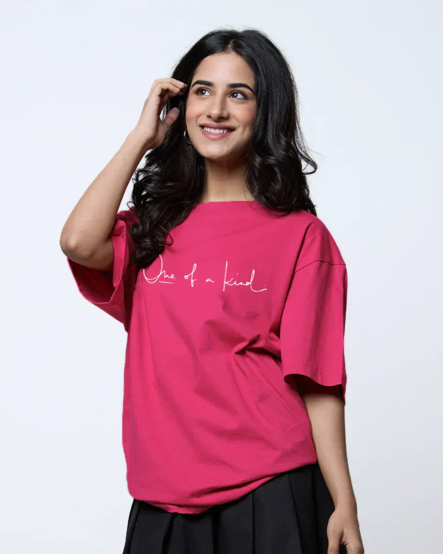 One Of A Kind Oversized T-Shirt - Shop Printed T shirt for Women Online In India | LoveDky