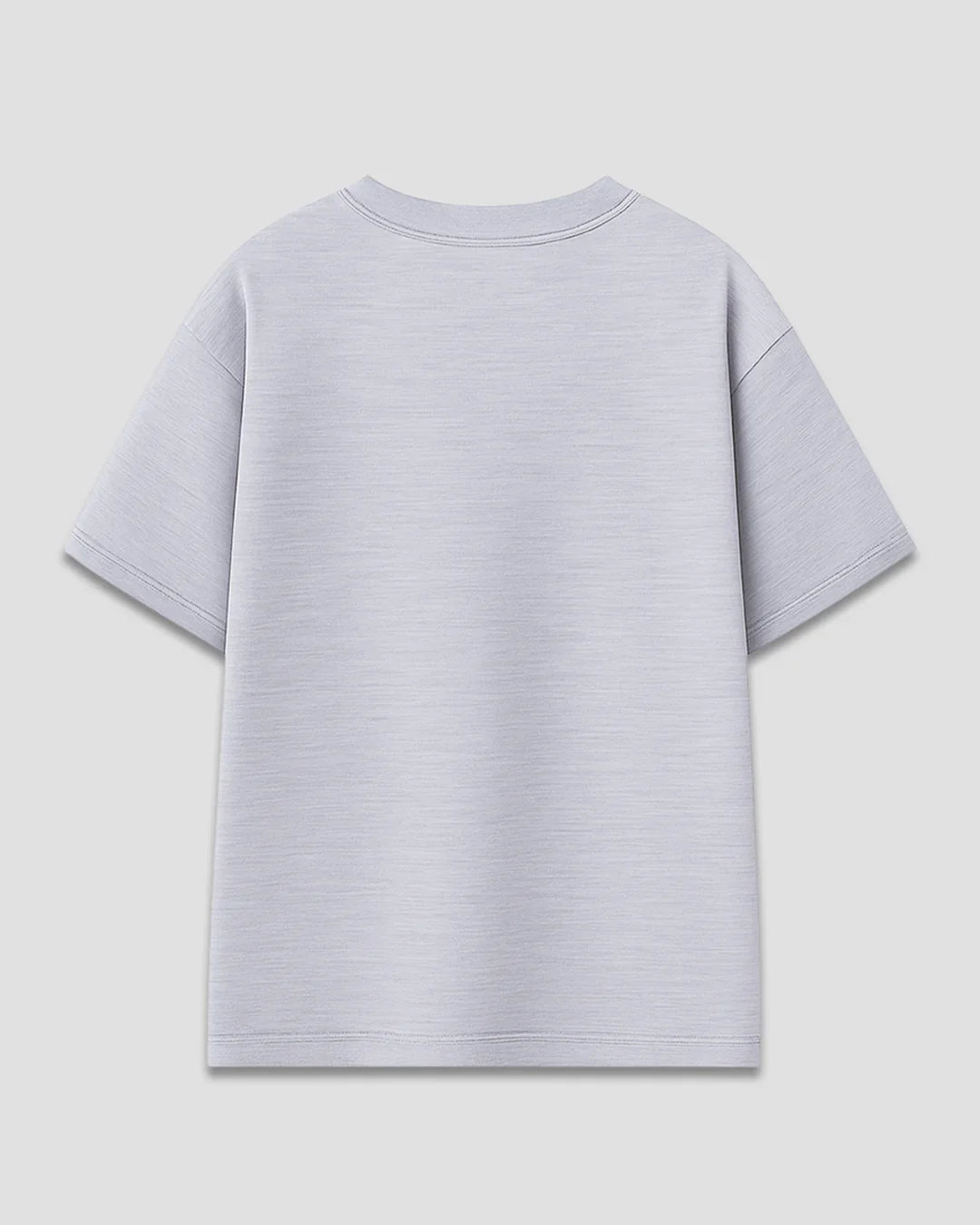 Over & Under Oversized T-Shirt – light gray, oversized OS Minimal tee shown from back in 100% pure fabric by DKY T-Shirts
