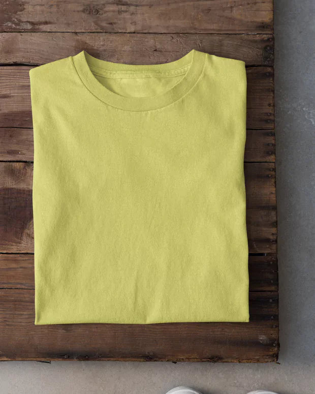 Pale Yellow Plain T-Shirt - Shop Printed T shirt for Women Online In India | LoveDky