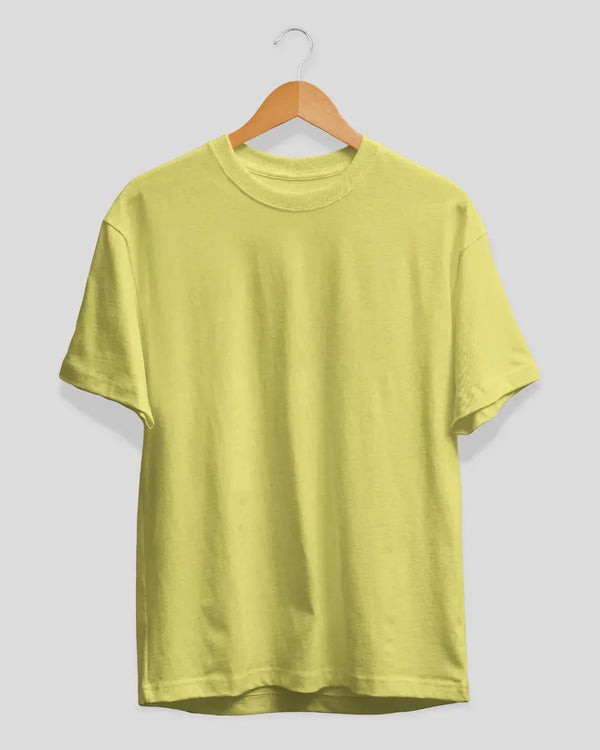 Pale Yellow Plain T-Shirt - Shop Printed T shirt for Women Online In India | LoveDky