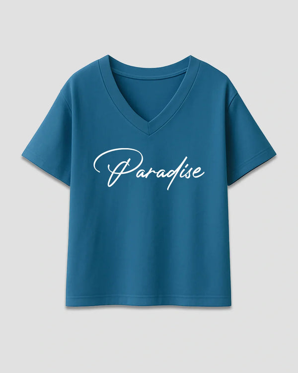 Paradise Casio V-Neck Oversize T-Shirt for Women Online In India | DKY