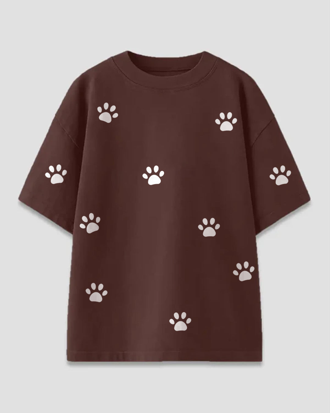 Brown Paw Oversized T-Shirt