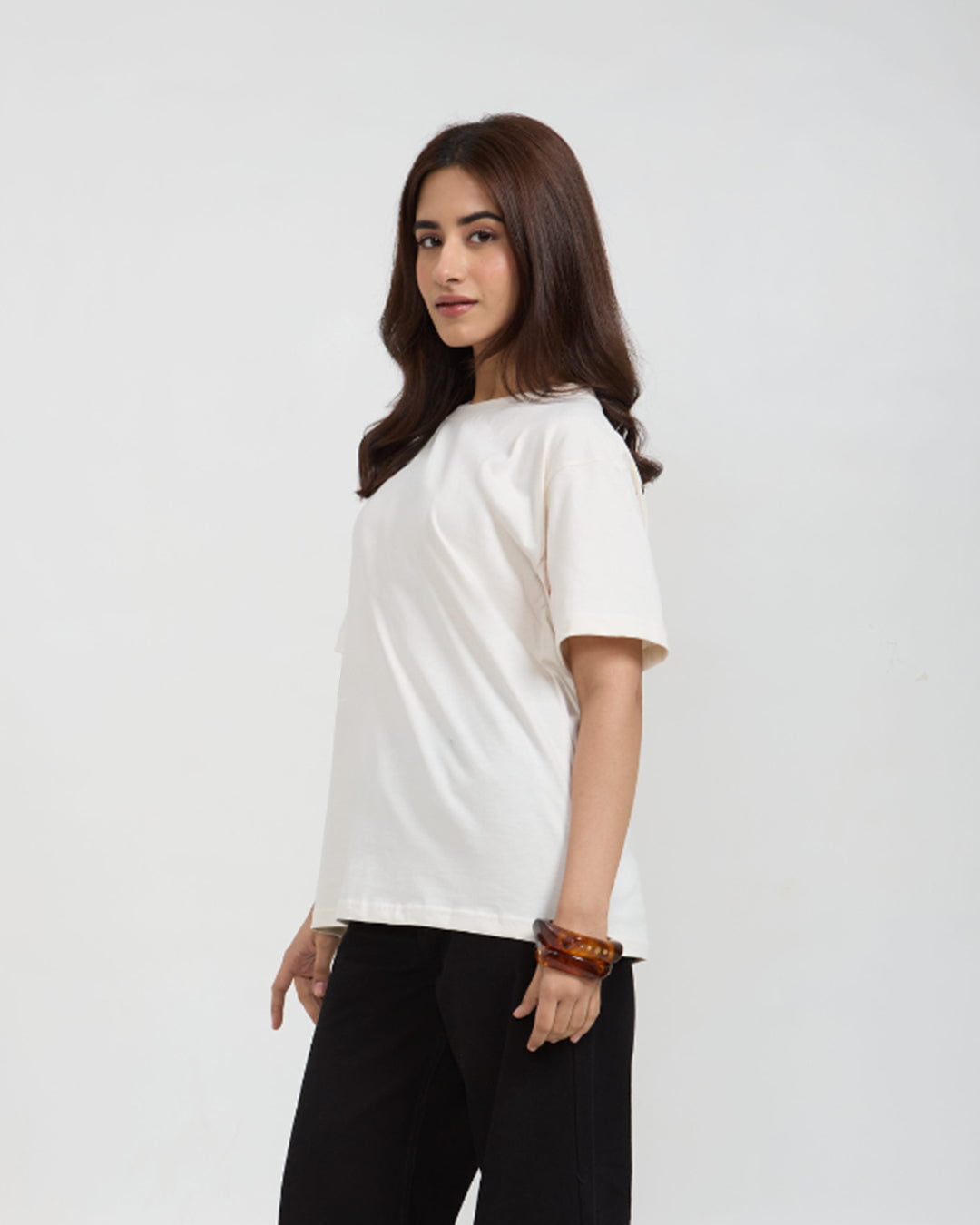 Pearl Plain Oversized T-Shirt - Shop Printed T shirt for Women Online In India | LoveDky