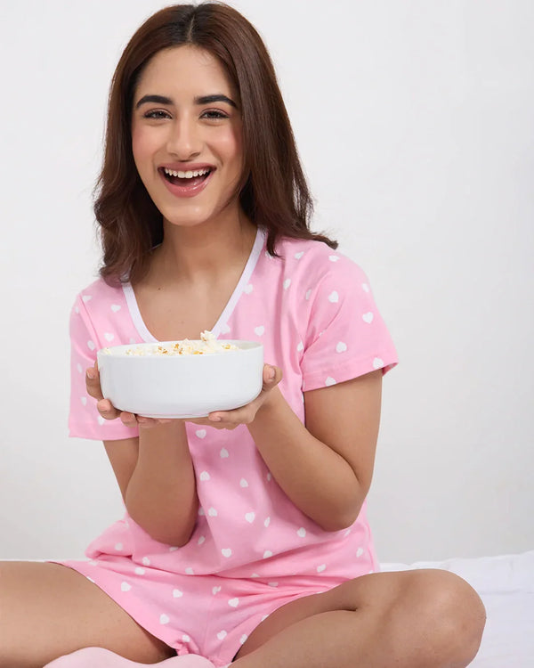 Pink Crush Cotton Shorts Set for Women Online in India | Dky