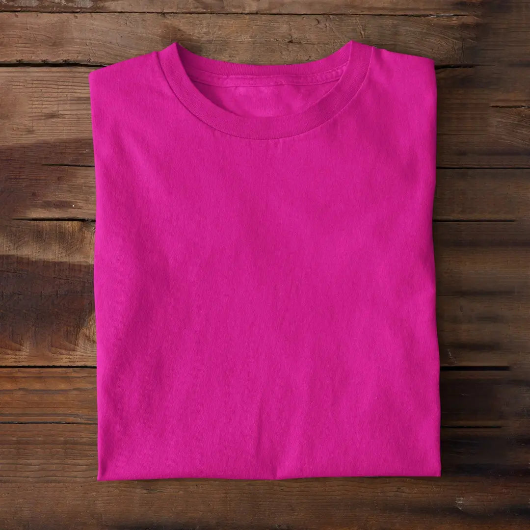 Hot Pink Plain T-Shirt