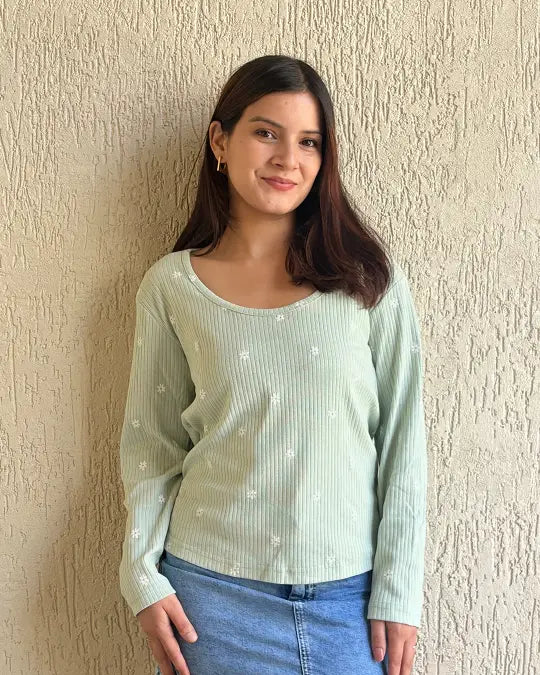 Floral Scoop Neck T-Shirt