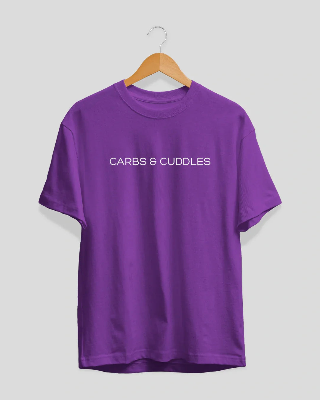 Purple Carbs & Cuddles T-Shirt - Shop Printed T shirt for Women Online In India | LoveDky