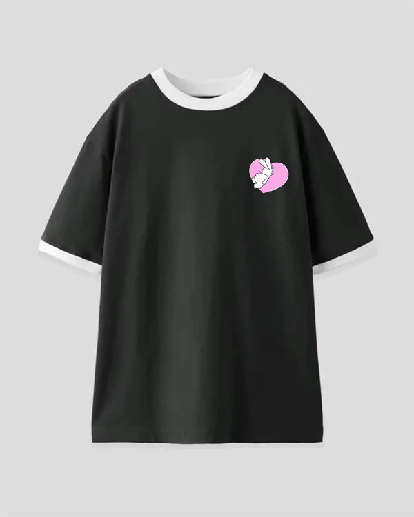 Shop Rabbit Heart Tap Out T-Shirt - Black & White | Dky