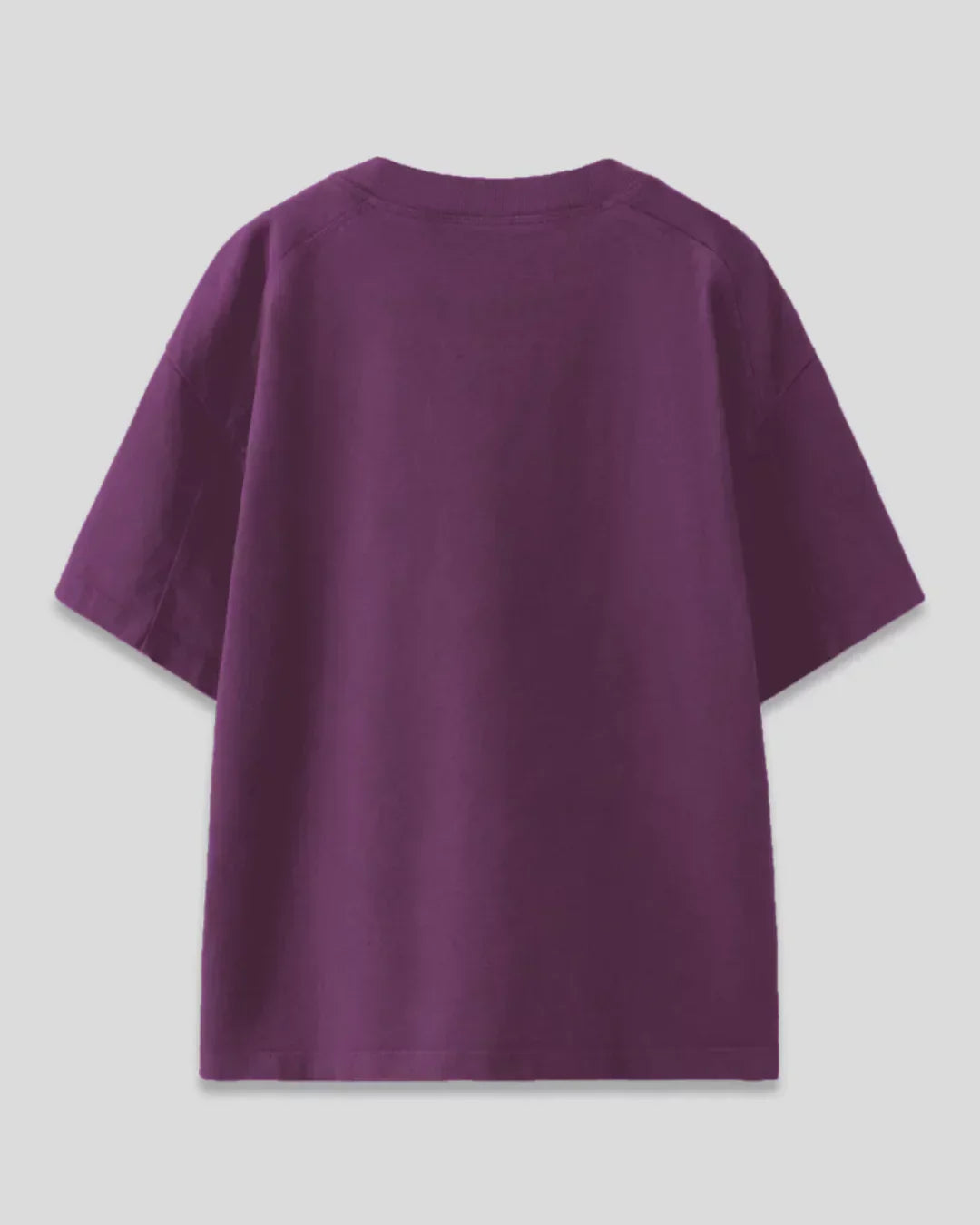 Raindrop Droptop Oversized T-Shirt – purple, 100% pure fabric, DKY OS Minimal tee shown in flat lay