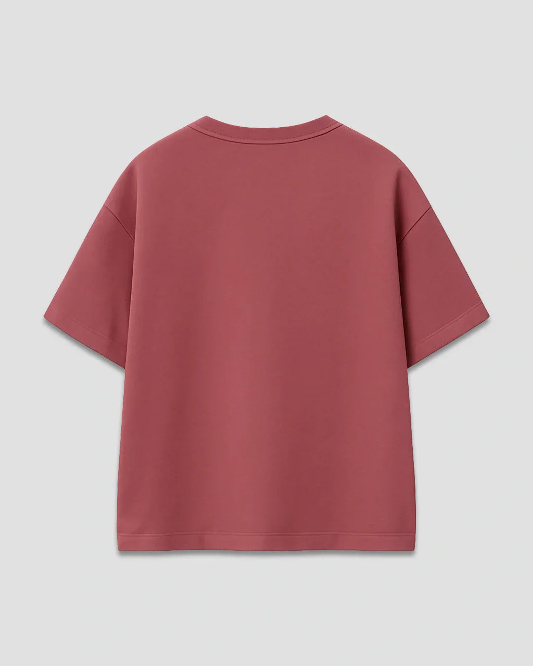 RB Brick Plain Oversized T-Shirt - brick red, loose-fit basic tee shown flat lay