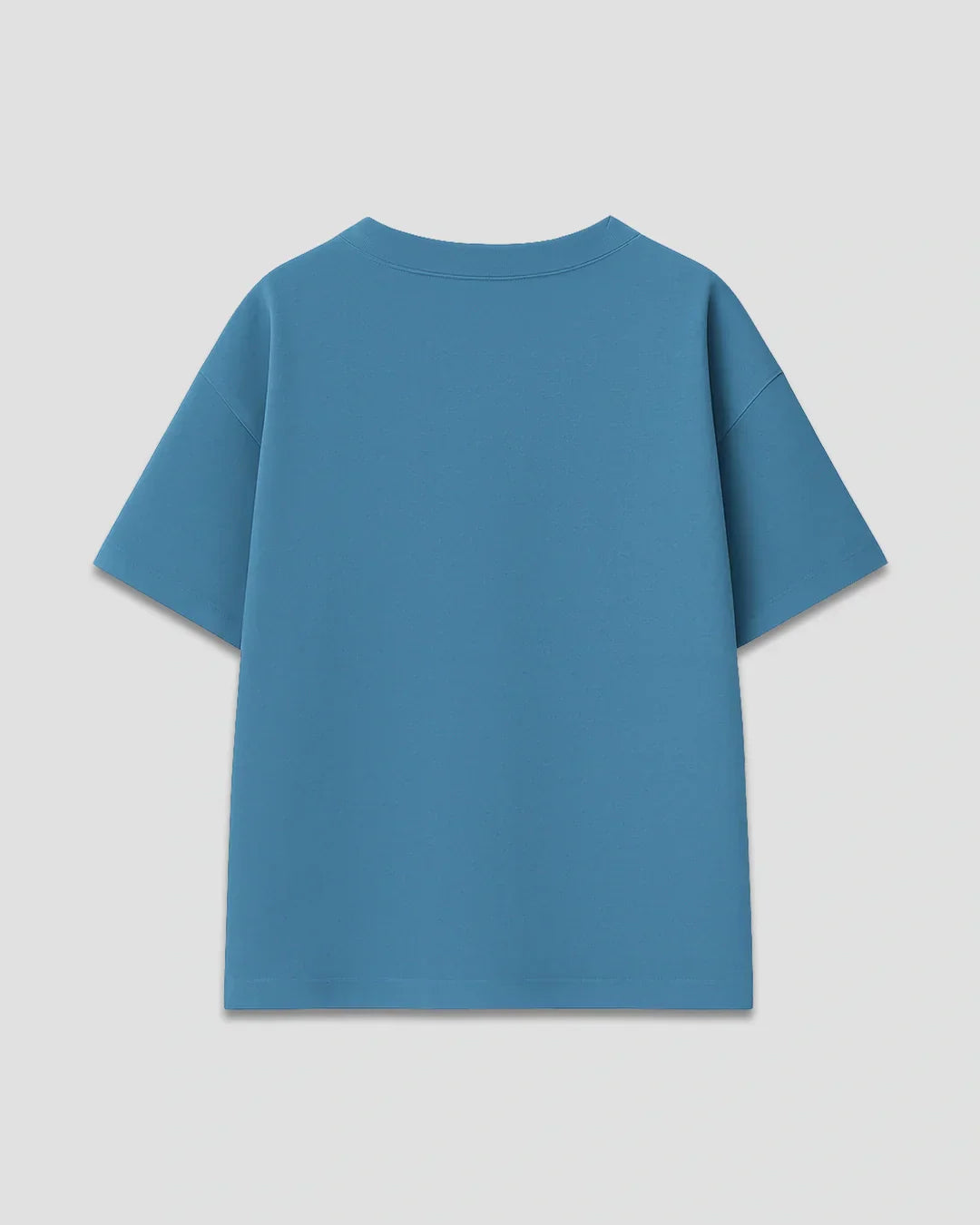 RB Dusky Blue Plain Oversized T-Shirt – dusky blue, oversized tee, plain design, shown flat lay