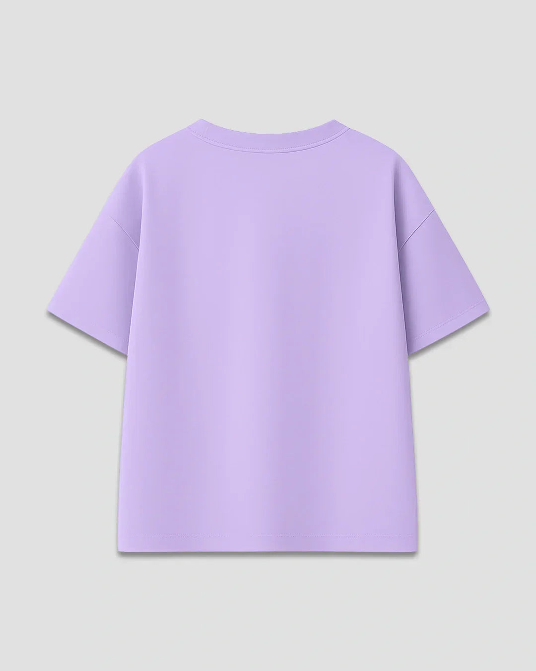 RB Lav Plain Oversized T-Shirt – lavender, oversized fit, plain back view shown