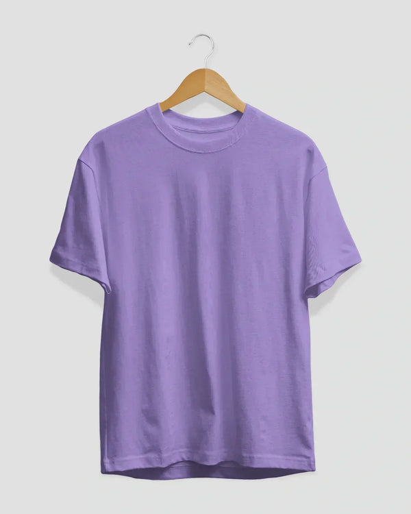 RB Nova Plain T-Shirt - lavender regular tee with solid color, shown on hanger