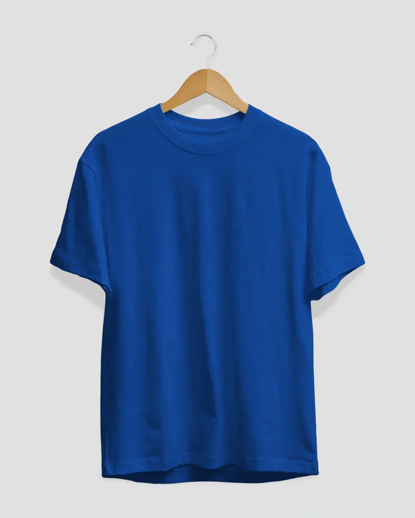 RB Royal Blue Plain T-Shirt - royal blue Real Baysics RB Plain Regular Tee in 100% pure fabric, shown on hanger
