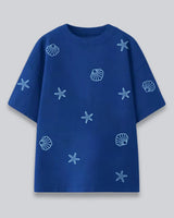 Royal Blue Ocean Floor Oversized T-shirt