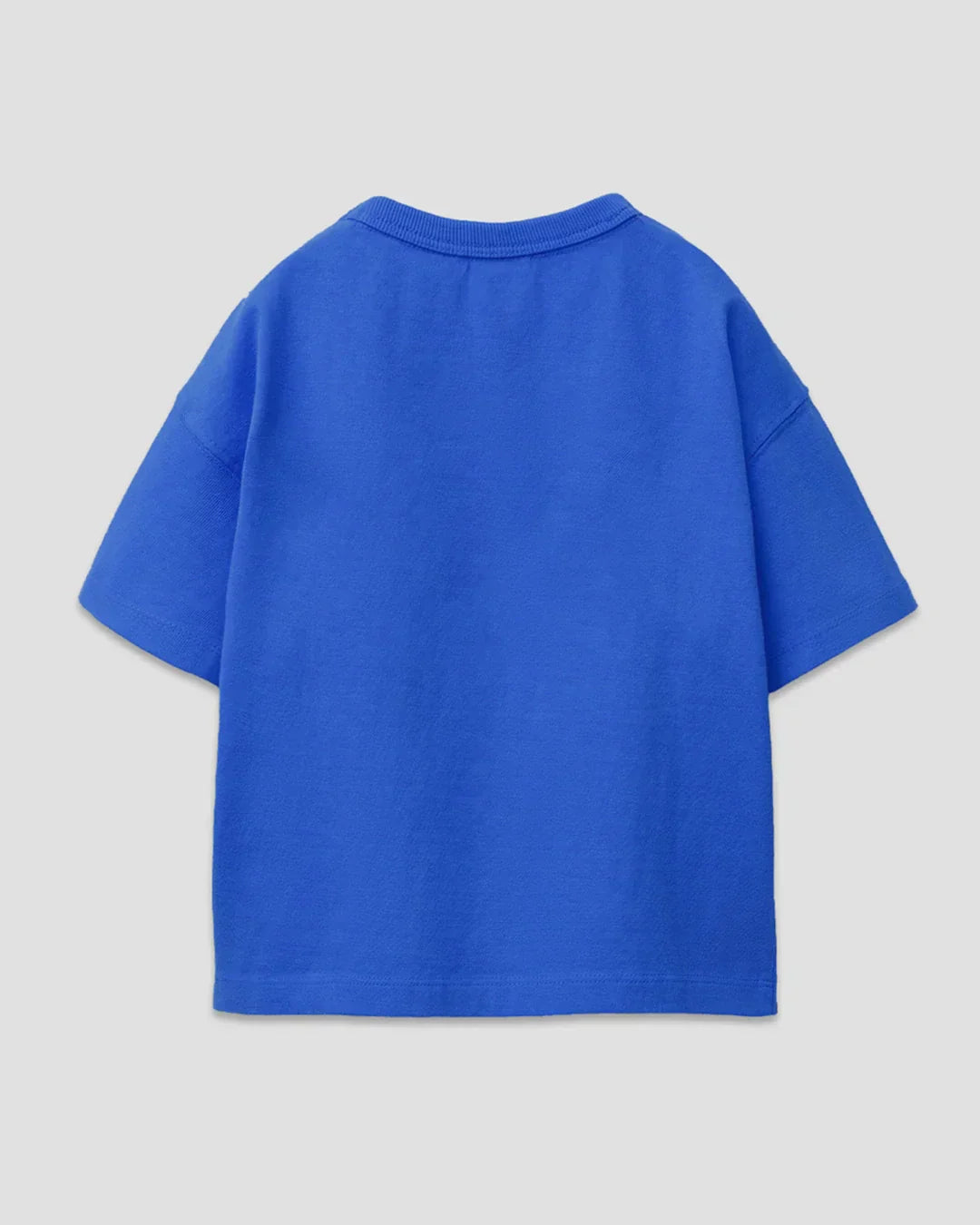 Royal Blue Plain Boxy Oversize T-Shirt - plain design, boxy oversized fit, shown in flat lay