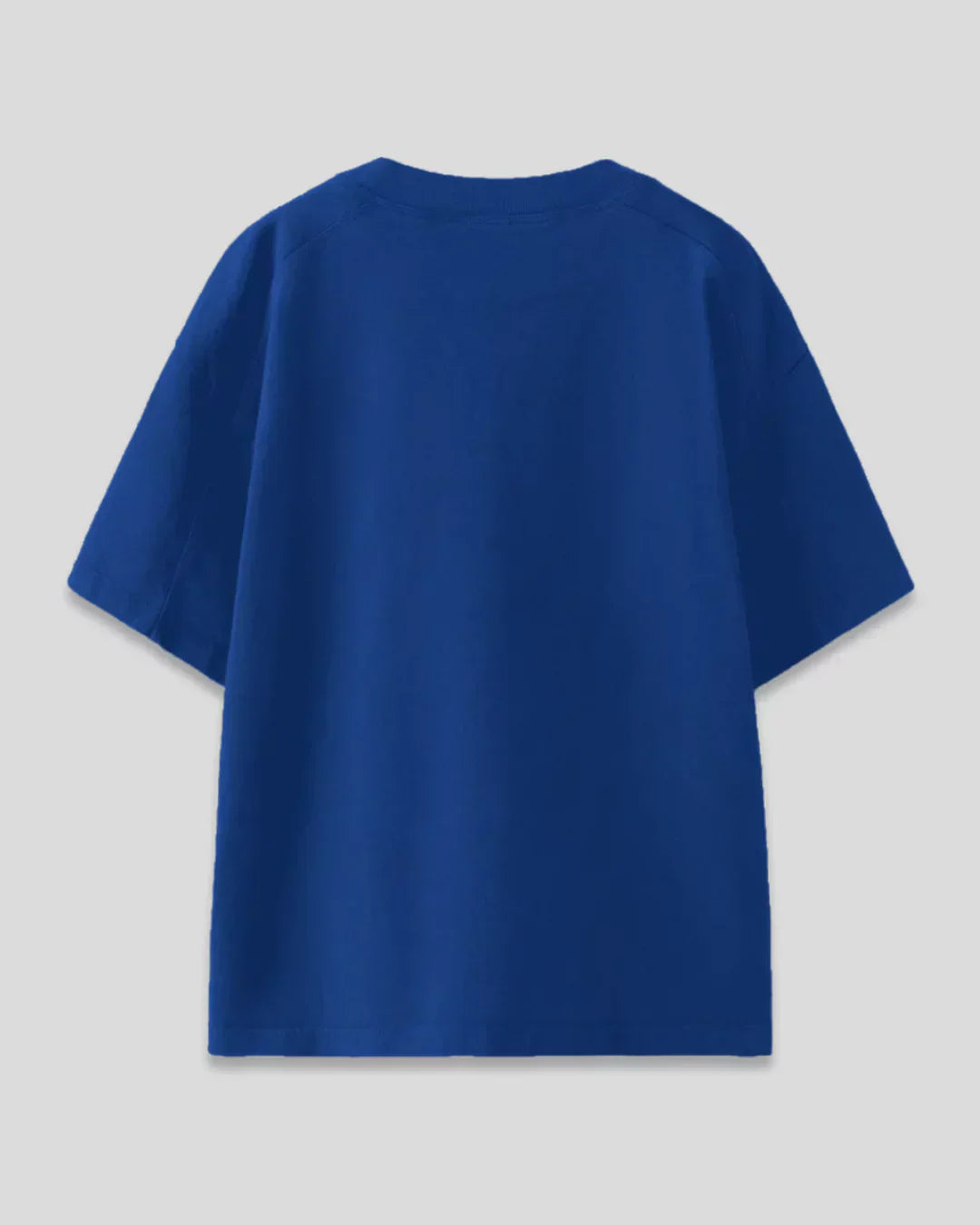 Royal Blue Plain Oversized T-Shirt – royal blue, oversized OS tee in 100% Pure fabric, shown in flat lay