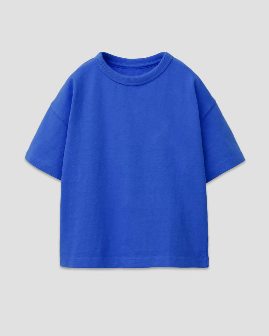 Royal Blue Plain Boxy Oversized T-Shirt